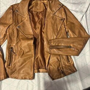 Max Studio Camel Leather Jacket